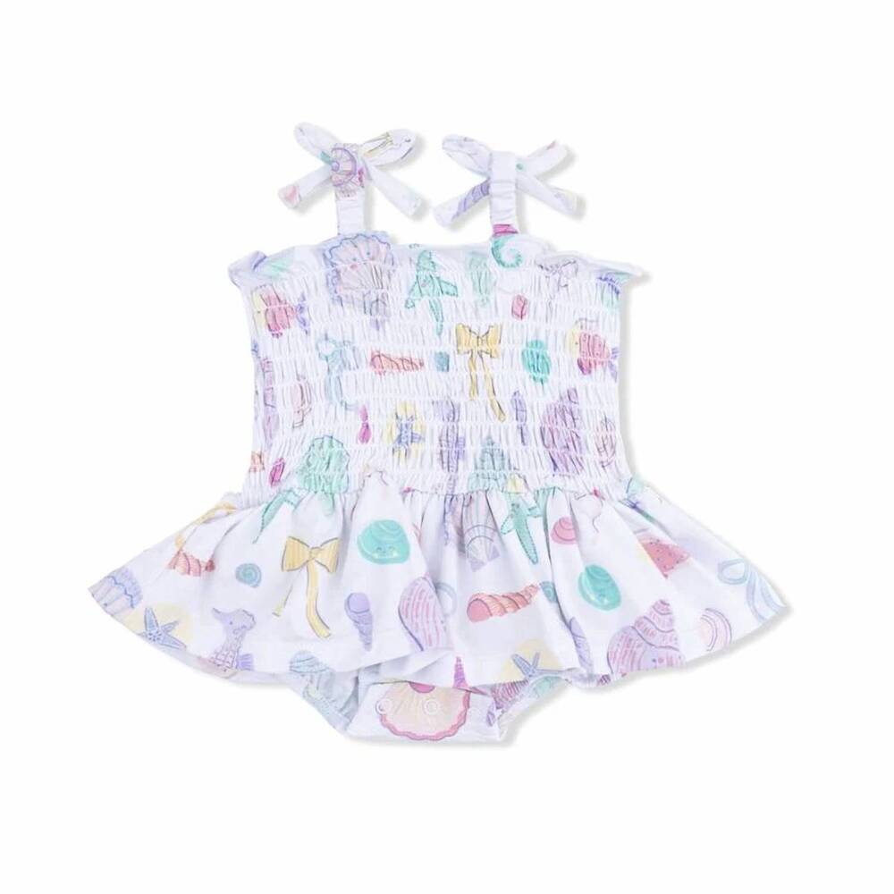 NEW ANGEL DEAR girls smocked bubble with skirt in beach days